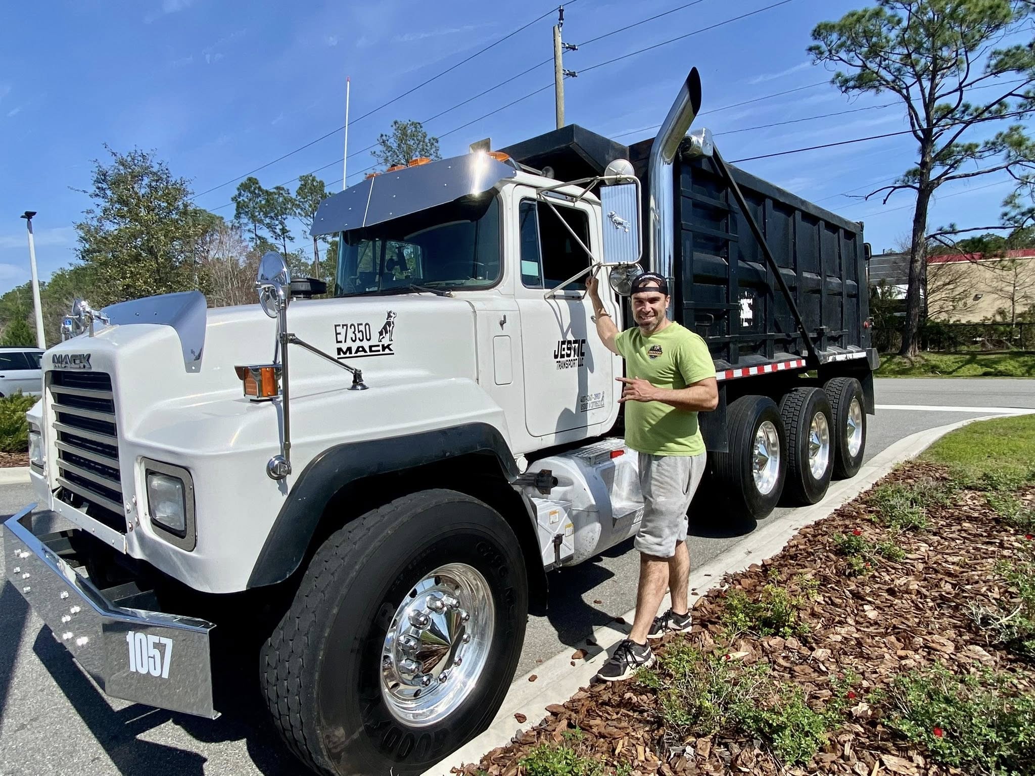 Dump Truck and Michael Anderson, Owner of Trinity Land Services